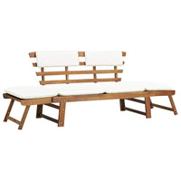 Garden Bench with Cushions 2-in-1 190 cm Solid Acacia Wood Kings Warehouse 
