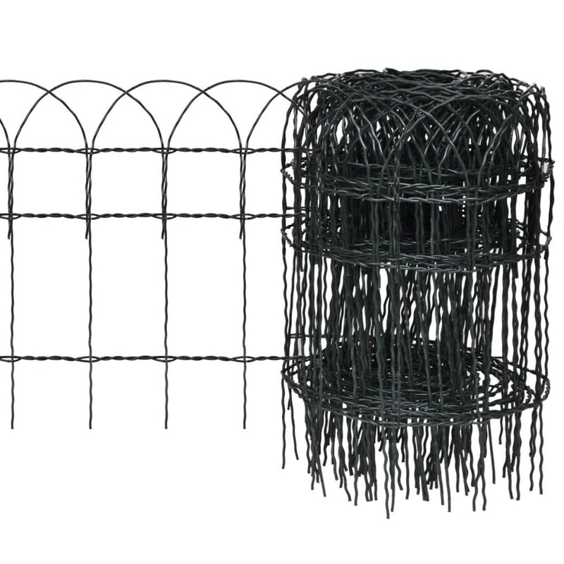 Garden Border Fence Powder-coated Iron 25x0.4 m Kings Warehouse Australia