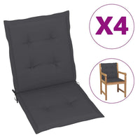 Garden Chair Cushions 4 pcs Anthracite 100x50x4 cm Kings Warehouse 