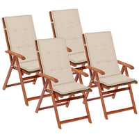 Garden Chair Cushions 4 pcs Cream 120x50x4 cm Outdoor Furniture Kings Warehouse 