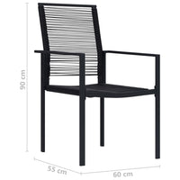 Garden Chairs 2 pcs PVC Rattan Black Kings Warehouse 
