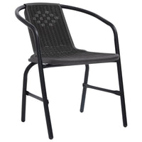 Garden Chairs 4 pcs Plastic Rattan and Steel 110 kg Outdoor Furniture Kings Warehouse 