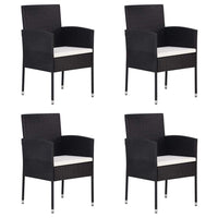 Garden Chairs 4 pcs Poly Rattan Black Kings Warehouse 
