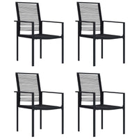 Garden Chairs 4 pcs PVC Rattan Black