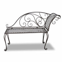 Garden Chaise Lounge 128 cm Steel Antique Brown Kings Warehouse 