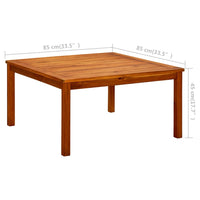 Garden Coffee Table 85x85x45 cm Solid Acacia Wood Kings Warehouse 