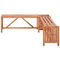 Garden Corner Bench with Planter 117x117x40 cm Solid Acacia Wood Kings Warehouse 
