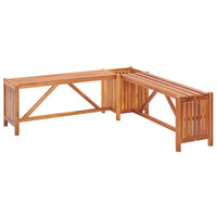 Garden Corner Bench with Planter 117x117x40 cm Solid Acacia Wood Kings Warehouse 
