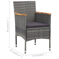 Garden Dining Chairs 2 pcs Poly Rattan Grey Kings Warehouse 