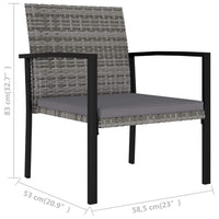 Garden Dining Chairs 4 pcs Poly Rattan Grey Outdoor Furniture Kings Warehouse 