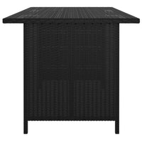 Garden Dining Table Black 110x70x65 cm Poly Rattan Kings Warehouse 