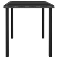Garden Dining Table Black 140x70x73 cm Poly Rattan Kings Warehouse 