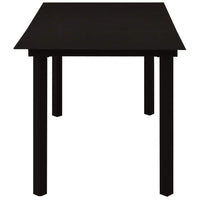Garden Dining Table Black 150x80x74 cm Steel and Glass Outdoor Furniture Kings Warehouse 