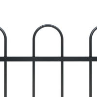 Garden Fence with Hoop Top Steel 1.7x0.6 m Black Garden Supplies Kings Warehouse 