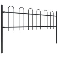 Garden Fence with Hoop Top Steel 1.7x0.6 m Black Garden Supplies Kings Warehouse 