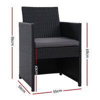 Garden Outdoor Chairs Dining Patio Furniture Lounge Setting Wicker Garden Kings Warehouse 