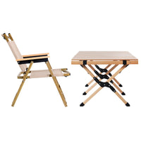 Garden Outdoor Furniture Picnic Table and Chairs Wooden Egg Roll Camping Desk Kings Warehouse 