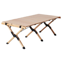 Garden Outdoor Furniture Wooden Egg Roll Picnic Table Camping Desk 120CM Kings Warehouse 