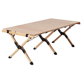 Garden Outdoor Furniture Wooden Egg Roll Picnic Table Camping Desk 120CM Kings Warehouse
