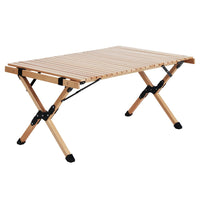 Garden Outdoor Furniture Wooden Egg Roll Picnic Table Camping Desk 90CM Kings Warehouse 