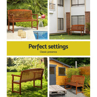 Garden Outdoor Garden Bench Seat Wooden Chair Patio Furniture Timber Lounge Kings Warehouse 