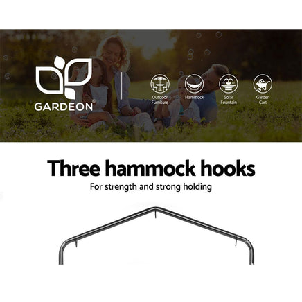 Garden Outdoor Hammock Chair with Stand Cotton Swing Relax Hanging 124CM Cream Kings Warehouse 