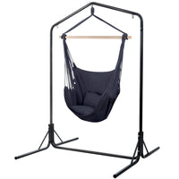 Garden Outdoor Hammock Chair with Stand Swing Hanging Hammock with Pillow Grey Kings Warehouse 