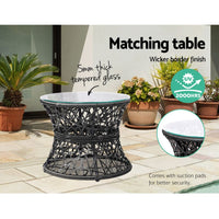 Garden Outdoor Lounge Setting Papasan Chairs Table Patio Furniture Wicker Black Kings Warehouse 