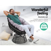 Garden Outdoor Lounge Setting Papasan Chairs Table Patio Furniture Wicker Black Kings Warehouse 