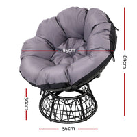 Garden Outdoor Papasan Chairs Lounge Setting Patio Furniture Wicker Black Kings Warehouse 