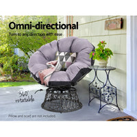 Garden Outdoor Papasan Chairs Lounge Setting Patio Furniture Wicker Black Kings Warehouse 