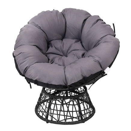 Garden Outdoor Papasan Chairs Lounge Setting Patio Furniture Wicker Black Kings Warehouse 