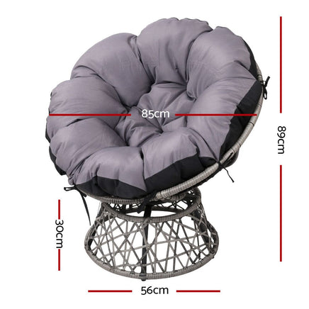 Garden Outdoor Papasan Chairs Lounge Setting Patio Furniture Wicker Grey Kings Warehouse 