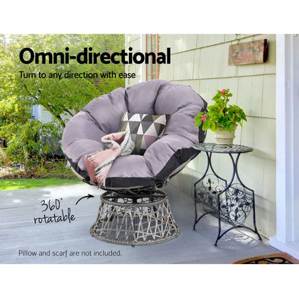 Garden Outdoor Papasan Chairs Lounge Setting Patio Furniture Wicker Grey Kings Warehouse 