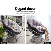 Garden Outdoor Papasan Chairs Lounge Setting Patio Furniture Wicker Grey Kings Warehouse 
