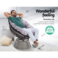 Garden Outdoor Papasan Chairs Lounge Setting Patio Furniture Wicker Grey Kings Warehouse 