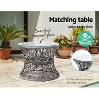 Garden Outdoor Papasan Chairs Table Lounge Setting Patio Furniture Wicker Grey Kings Warehouse 