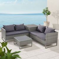 Garden Outdoor Sofa Furniture Garden Couch Lounge Set Patio Wicker Table Chairs garden supplies Kings Warehouse 