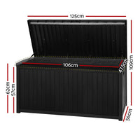 Garden Outdoor Storage Box 430L Bench Seat Indoor Garden Toy Tool Sheds Chest Kings Warehouse 