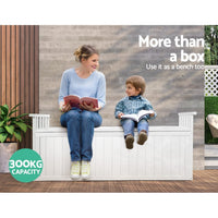 Garden Outdoor Storage Box Wooden Garden Bench 129cm Chest Tool Toy Sheds XL Kings Warehouse 