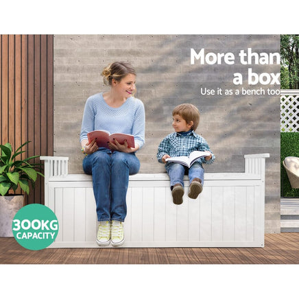 Garden Outdoor Storage Box Wooden Garden Bench 129cm Chest Tool Toy Sheds XL Kings Warehouse 