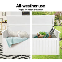 Garden Outdoor Storage Box Wooden Garden Bench 129cm Chest Tool Toy Sheds XL Kings Warehouse 