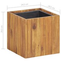 Garden Planter Pot 24.5x24.5x24.5 cm Solid Acacia Wood Kings Warehouse 