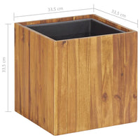 Garden Planter Pot 33.5x33.5x33.5 cm Solid Acacia Wood Kings Warehouse 