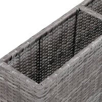 Garden Raised Bed with 2 Pots 90x20x40 cm Poly Rattan Grey Kings Warehouse 
