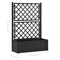 Garden Raised Bed with Trellis and Self Watering System Anthracite Garden Supplies Kings Warehouse 