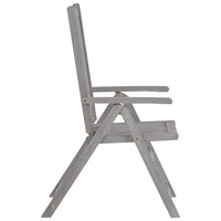 Garden Reclining Chairs 2 pcs Grey Solid Acacia Wood Kings Warehouse 