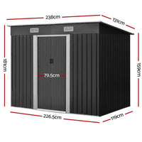 Garden Shed 2.38x1.31M Outdoor Storage Sheds Tool Workshop garden sheds Kings Warehouse 