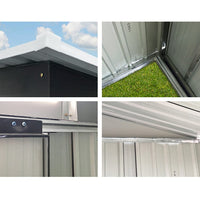 Garden Shed Outdoor Storage Sheds 2.58x3.14x2.02M Workshop Metal Base Grey garden sheds Kings Warehouse 
