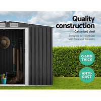 Garden Shed Outdoor Storage Sheds 2.58x3.14x2.02M Workshop Metal Base Grey garden sheds Kings Warehouse 